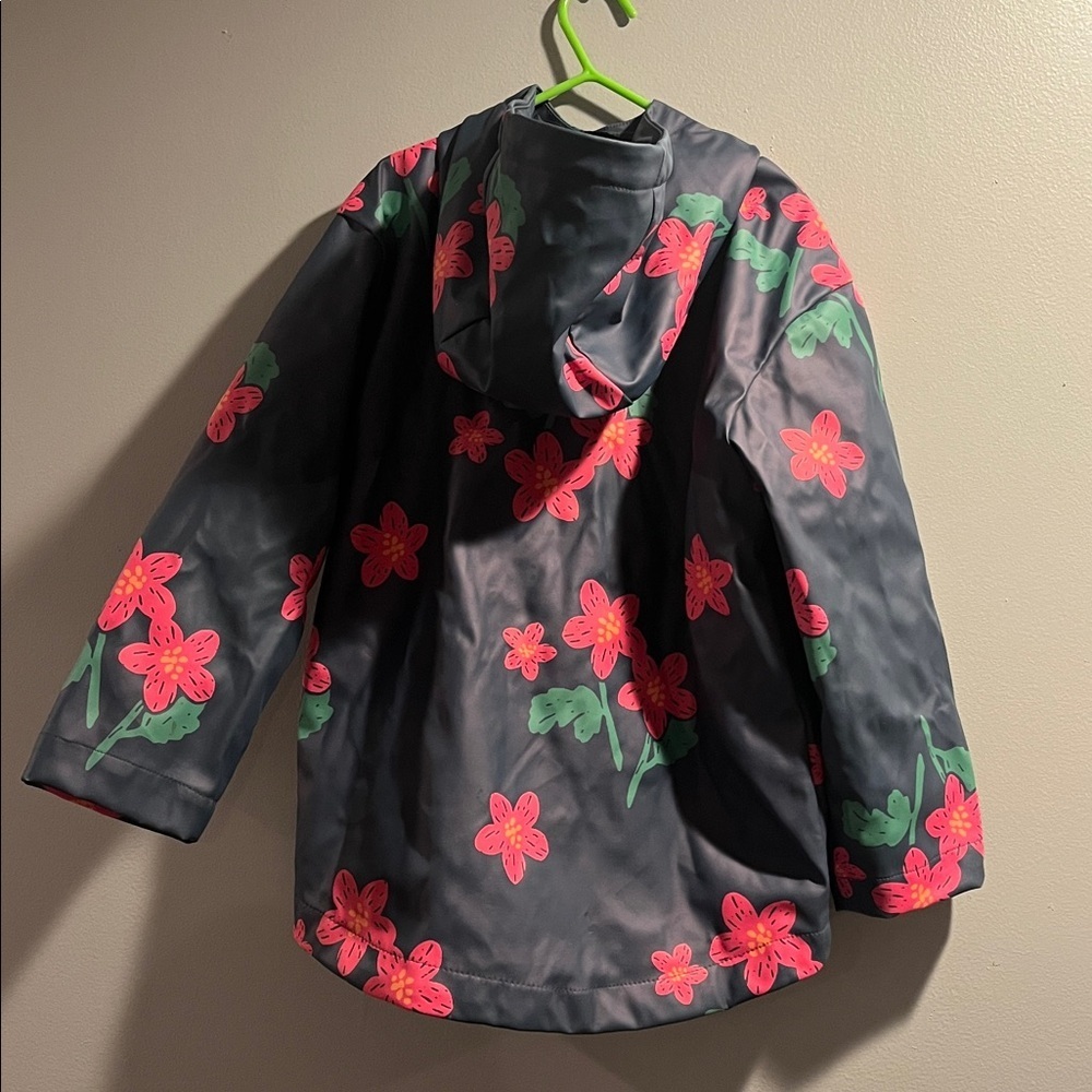 Old navy floral water resistant Hooded Jacket girls small - Picture 3 of 4